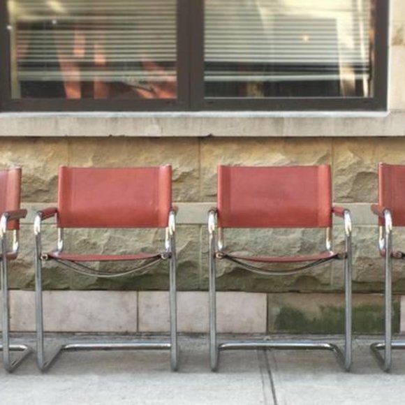 Bauhaus Tubular Steel Leather Chairs - Set of 6 - Picture 6 of 6